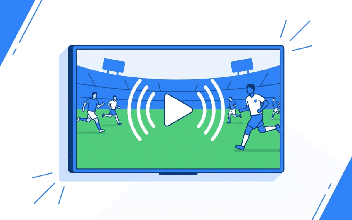 Live sports broadcast montage featuring ice hockey, football, and soccer on 4K digital screen